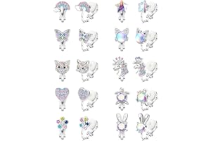 FIBO STEEL Cute Clip on Earrings for Girls Women Hypoallergenic - Clip On Earrings for Non Pierced Multicolored Heart Butterfly Flower Clip Earrings Sets