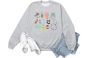 GXVUIS Nurse Sweatshirt for Women Nursing Casual Fall Winter Long Sleeve Crewneck Pullover Tops RN CNA ER NICU Nurses Gift