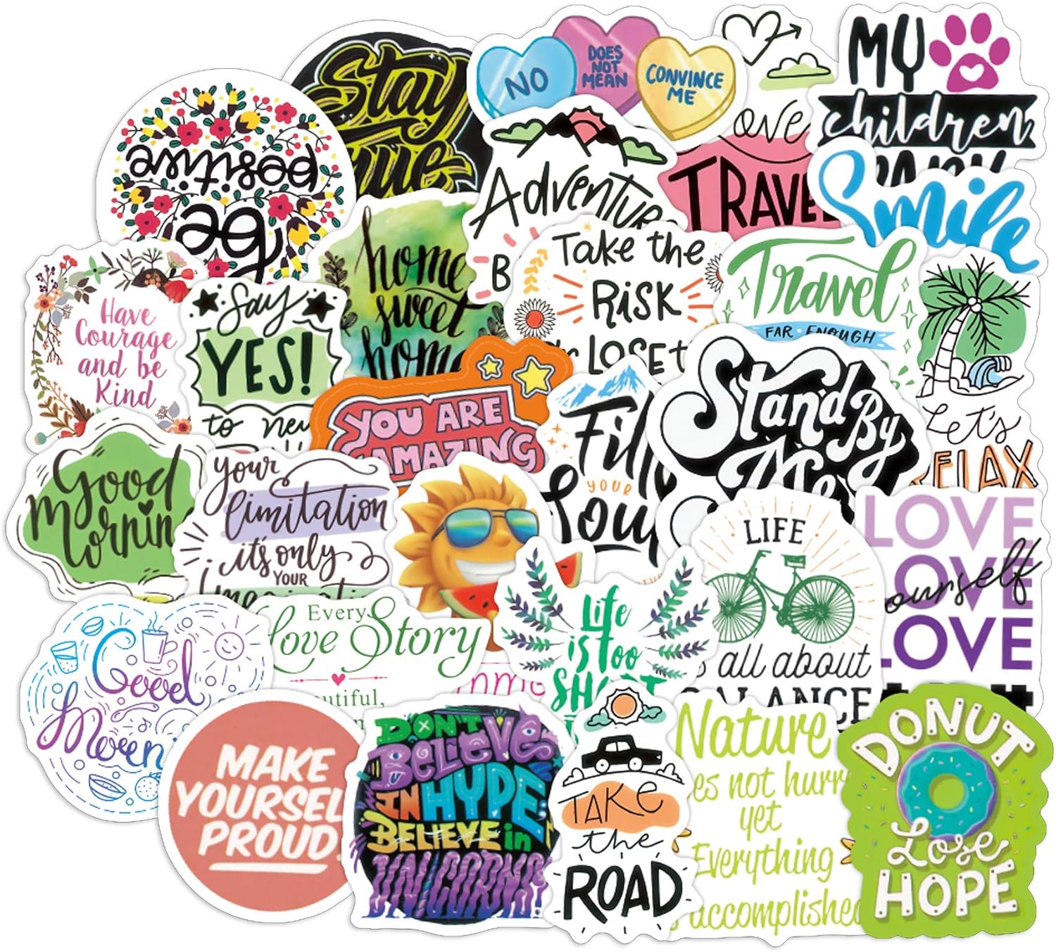 ?100pcs Motivational Stickers Pack?Waterproof Inspirational Stickers, Affirmation Vinyl Stickers Decals for Students Teachers Employees, Water Bottle Stickers, Laptop Stickers