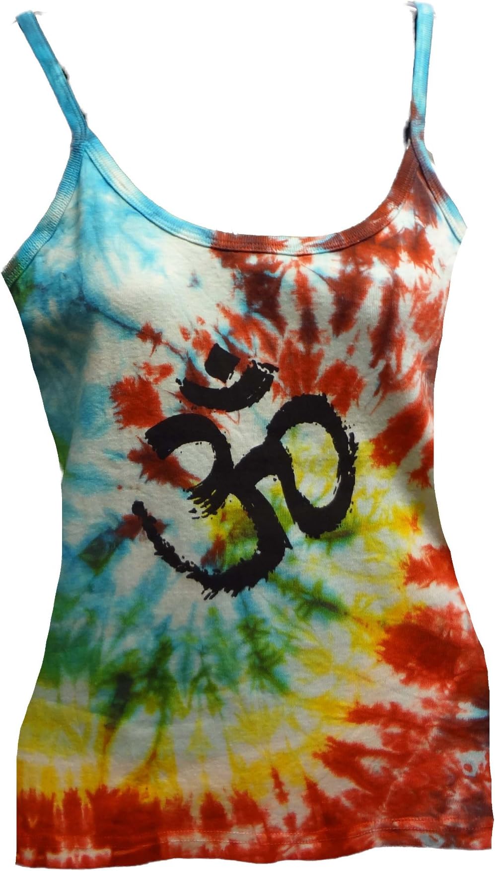 Tye Dye Ohm Peace Sign Tank Top Camisole Hand Dyed in Nepal Fair Trade