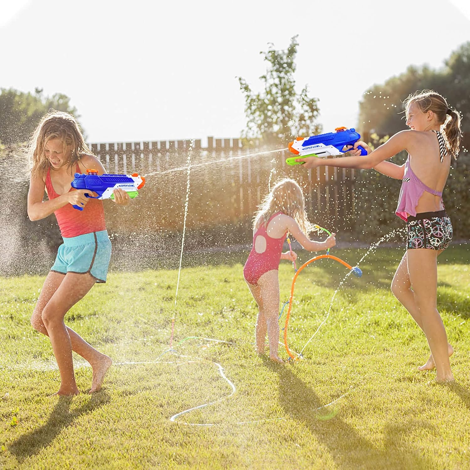 2021NEW Water Gun for Kids, 1000CC Squirt Gun for Kids, 2 Pack Water Guns for Kids, Water Blasters Squirt Guns for Kids, Water Squirt Guns for Adults, Watergun for Swimming Pool Beach Sand Play Gifts: Toys & Games
