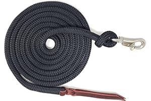 Knotty Girlz 1/2" Samson Eq Braid Yacht Horse Lead Rope w/Nickel Plated or Stainless Steel, Trigger Bull 12' 14' or 16'