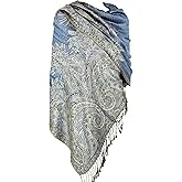 Achillea Big Paisley Pashmina Shawl Wrap for Women – Elegant Scarf for Weddings, Evening Dresses, Festivals & Daily Wear