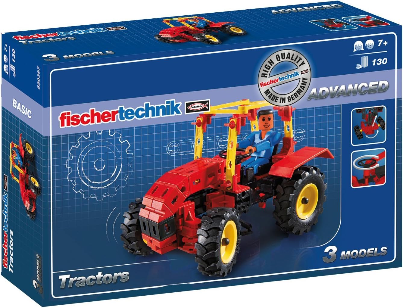 fischertechnik Basic Tractors Kit, 130-Piece