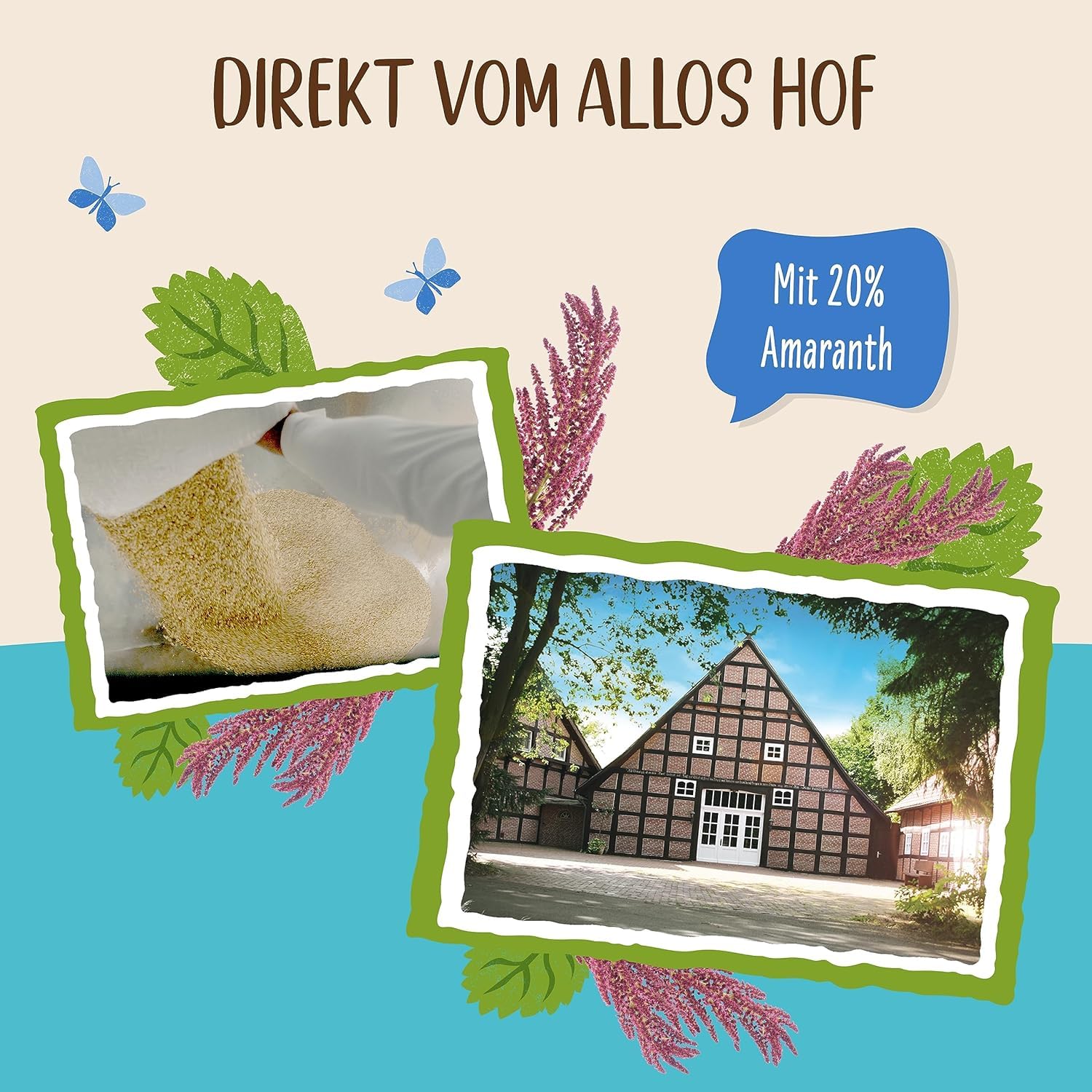 Allos Amaranth Basis Müsli | Bio Müsli mit Haferflocken | 5 x 375g 5