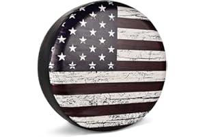 Jayke Joy Spare Tire Cover, Wheel Cover with American USA Flag PVC Leather Waterproof Dust-Proof Universal Fit for Jeep Trailer RV SUV Camper Vehicle (17 Inch)