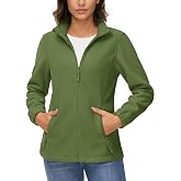 TACVASEN Women's Fleece Jacket Lightweight Soft Full Zip Sweatshirts Casual | 4 Pockets, Elastic Cuff, Classic Fit Coat, light Warm Layer, Zipper Sweater, Fall Winter Outerwear, Outfits Hiking Athletic