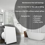 Fantronix Nazair 100mm Bathroom Extractor Fan Humidity Sensor Timer Wall view 2