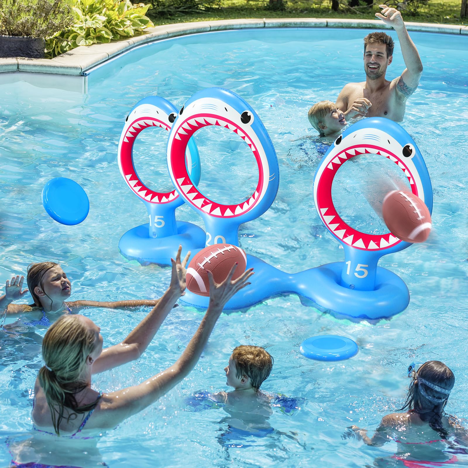 Pool Basketball Hoop Poolside MAIAGO Inflatable Pool Floats Set
