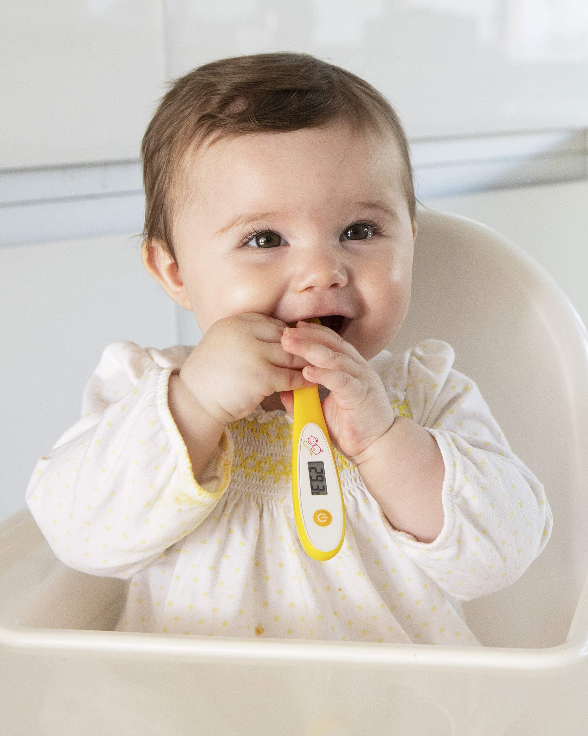 Mummy Cooks ThermoSpoon - Digital Baby Spoon Thermometer (Yellow)