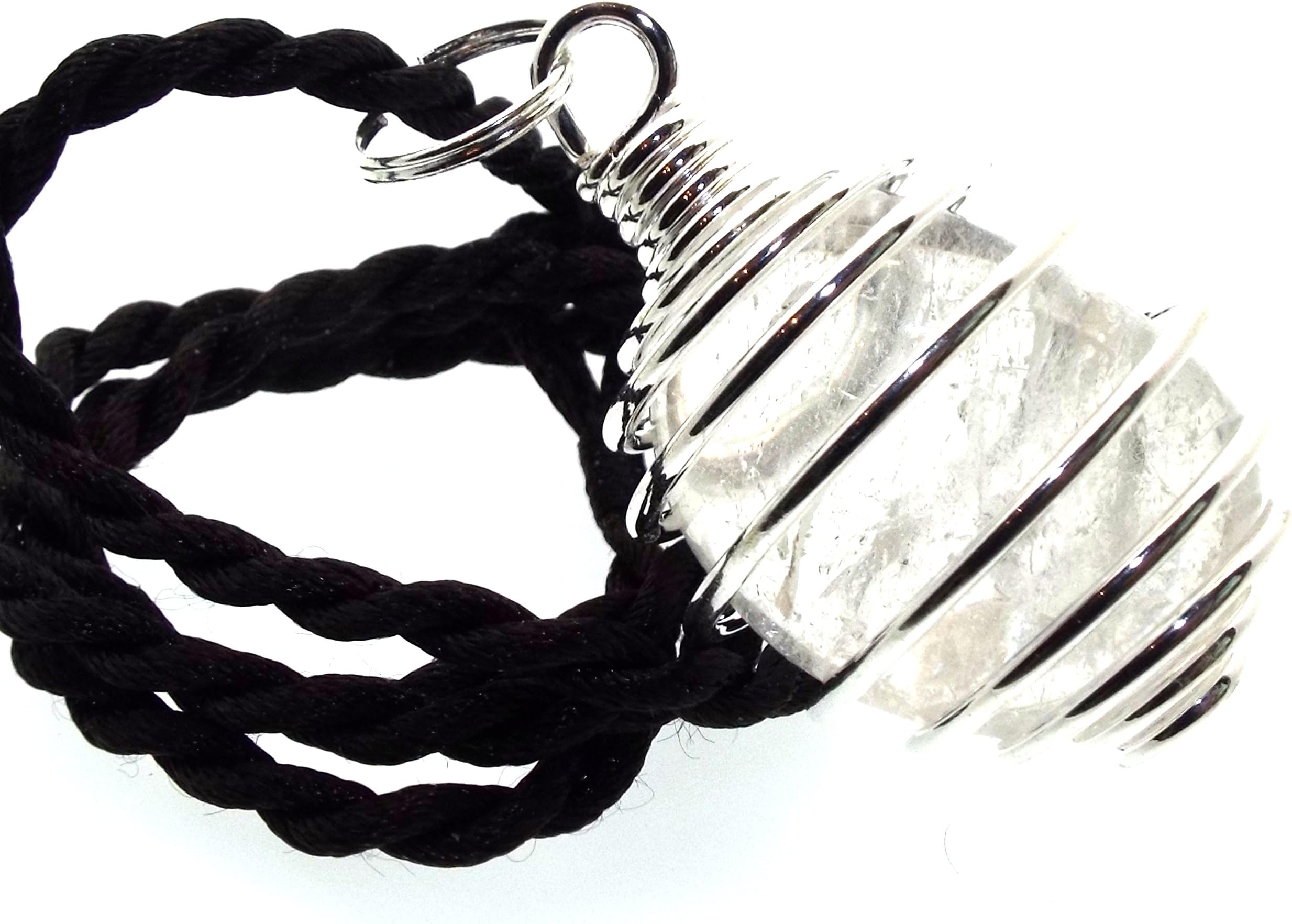 Angelleesa Designs Ltd Large Clear Quartz Gemstone Crystal Spiral Pendant