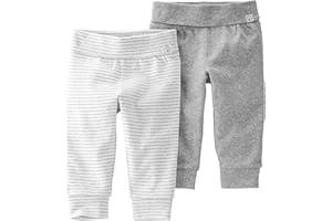 Little Planet by Carter's Unisex-Baby Fa23 Ig 2pk Ribbed Pants Lp Butterflies Pink