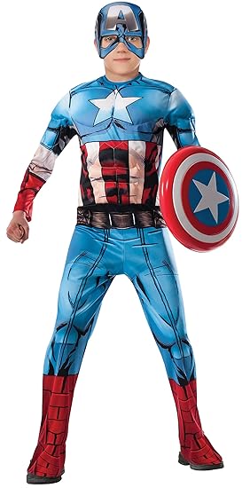 Captain America Avengers deluxe Kinder-Kostüm - Größe 140