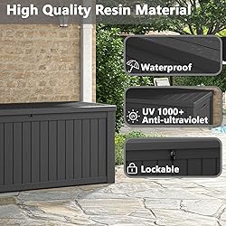 LHBGO Outdoor Storage Box, 180 Gallon Deck