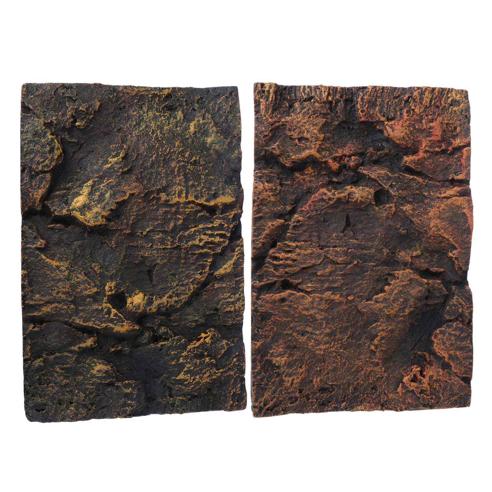 POPETPOP 3D Reptile Tank Background Panel 17.5X11.8 Inch Self-Adhesive Decorative Plate for Turtle Vivarium Aquarium Accessories