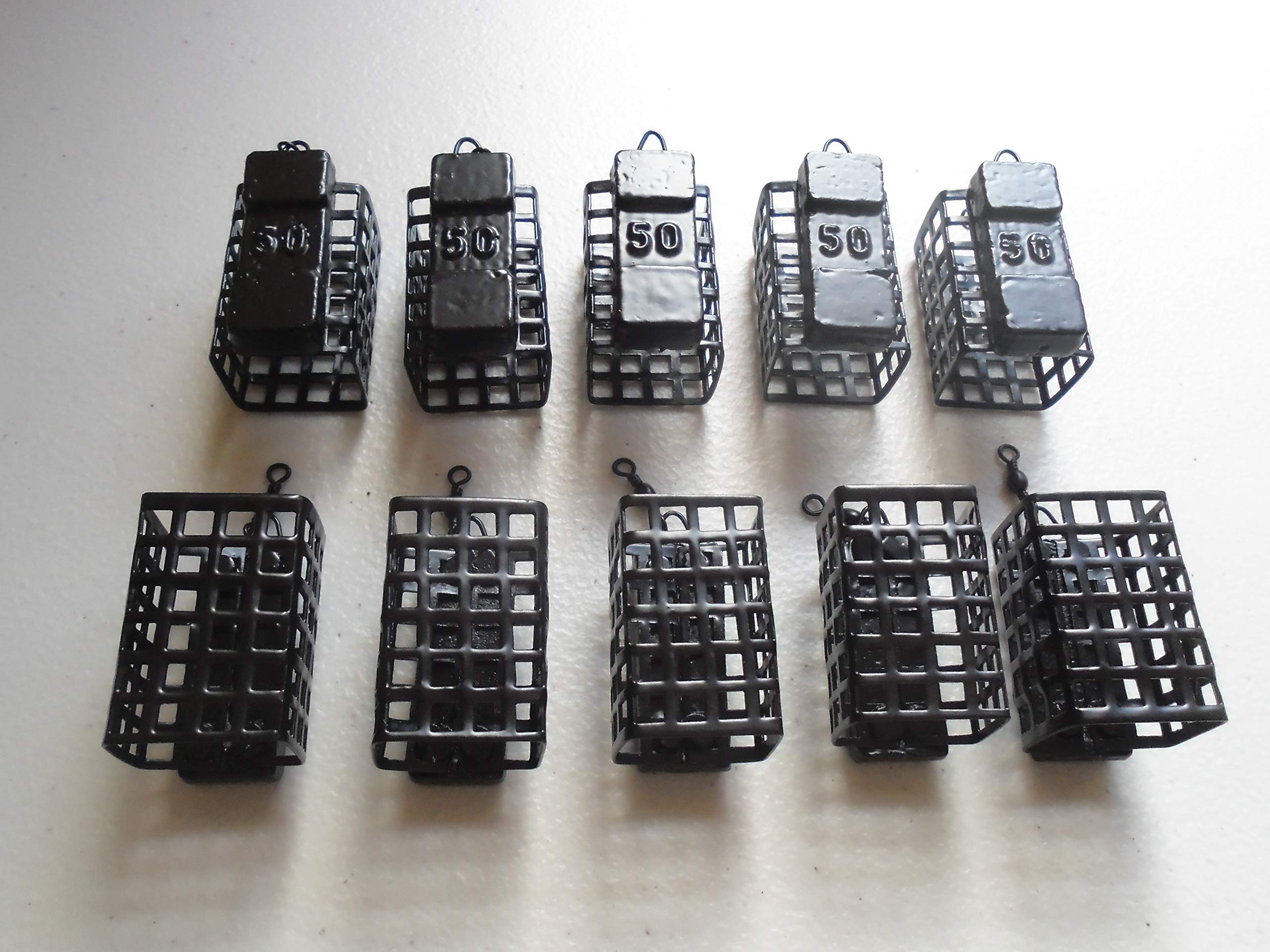 TMC 10 x Square Metal Cage Feeders - 50 grams. Carp/Coarse fishing