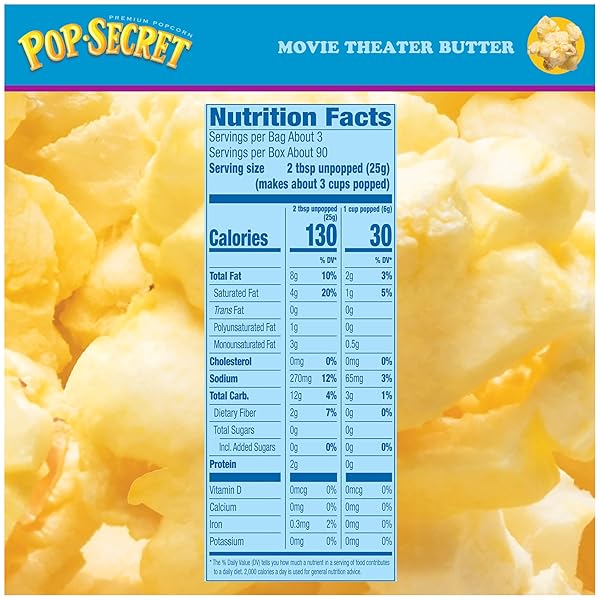POP SECRET MICROWAVE POPCORN, MOVIE THEATER BUTTER FLAVOR, 3 OZ SHARING BAGS, 30 CT