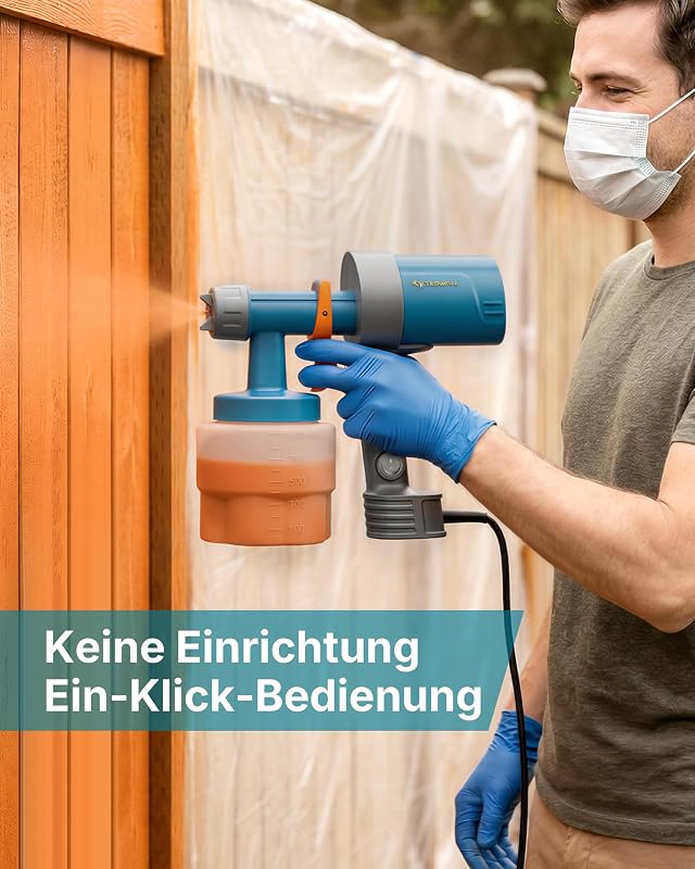 Shark 600 Farbsprühsystem HVLP Lackierpistole Elektrisch, Blau