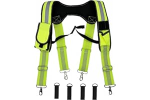 CEDRAINY Cedriany Tool Belt Suspenders for Work Belt Suspenders Heavy Duty Padded with Attachment Loops for Men