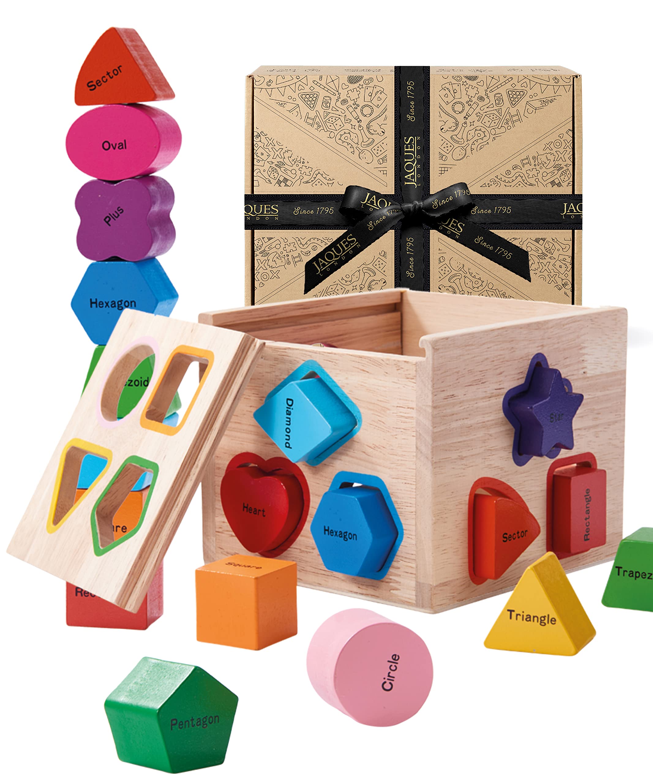 Jaques of London Wooden Shape Sorter for 1 Year Old | Montessori Wooden Toys | Toddler Learning Toys | Premium Gifts Since 1795