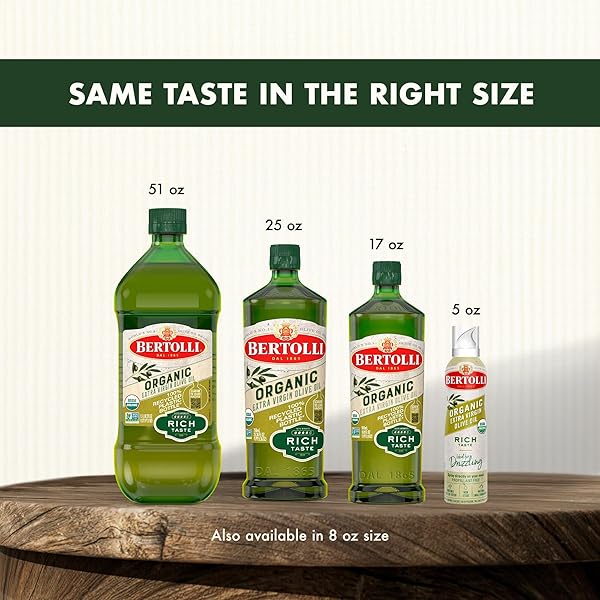 BERTOLLI ORGANIC EXTRA VIRGIN OLIVE OIL, RICH TASTE, 25.36 FL OZ