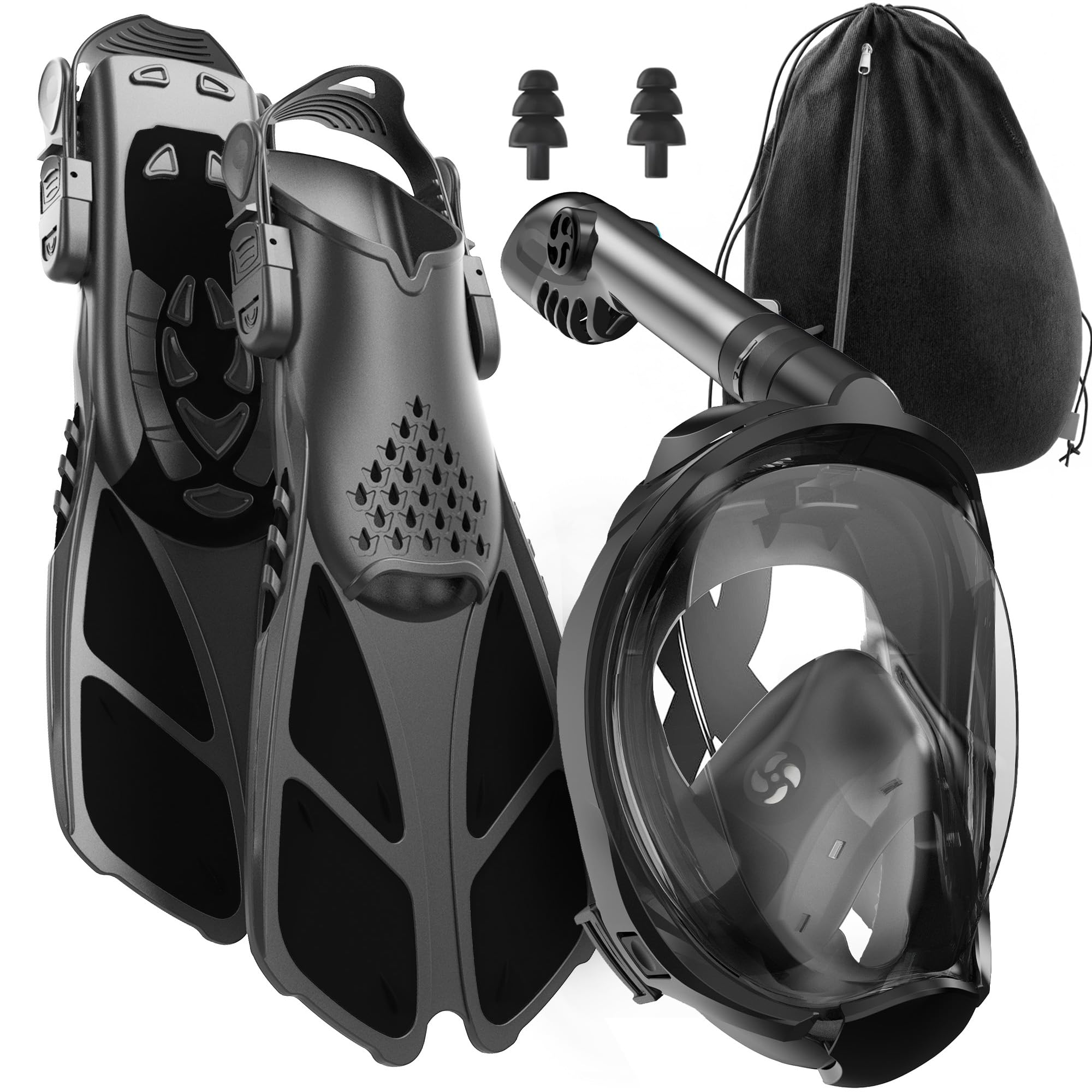 COZIA DESIGN Snorkeling Gear for Adults with Fins - Full Face Snorkel ...