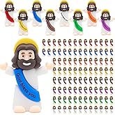 Yelakey Mini Jesus Figures 100pcs Tiny Jesus Figurines in Bulk Little Classic Religious Christ Savior Jesus Decor for Baptism Sunday Easter Egg Stuffers