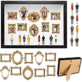 Morledoa DIY Mini Museum Silhouette Box , Shadow Box Frame | Shadow Box Frame with 8pcs Mini Museum Figurines &amp; 10pcs Mini Gold Frames for Personalized Decor