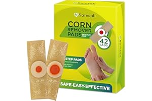 SAMSALI Corn Remover Bandage for Feet and Toes: 42-Pack Corn Removal Bandage Pads - Small Callus Treatment for All Ages - Use at Home or Outdoors