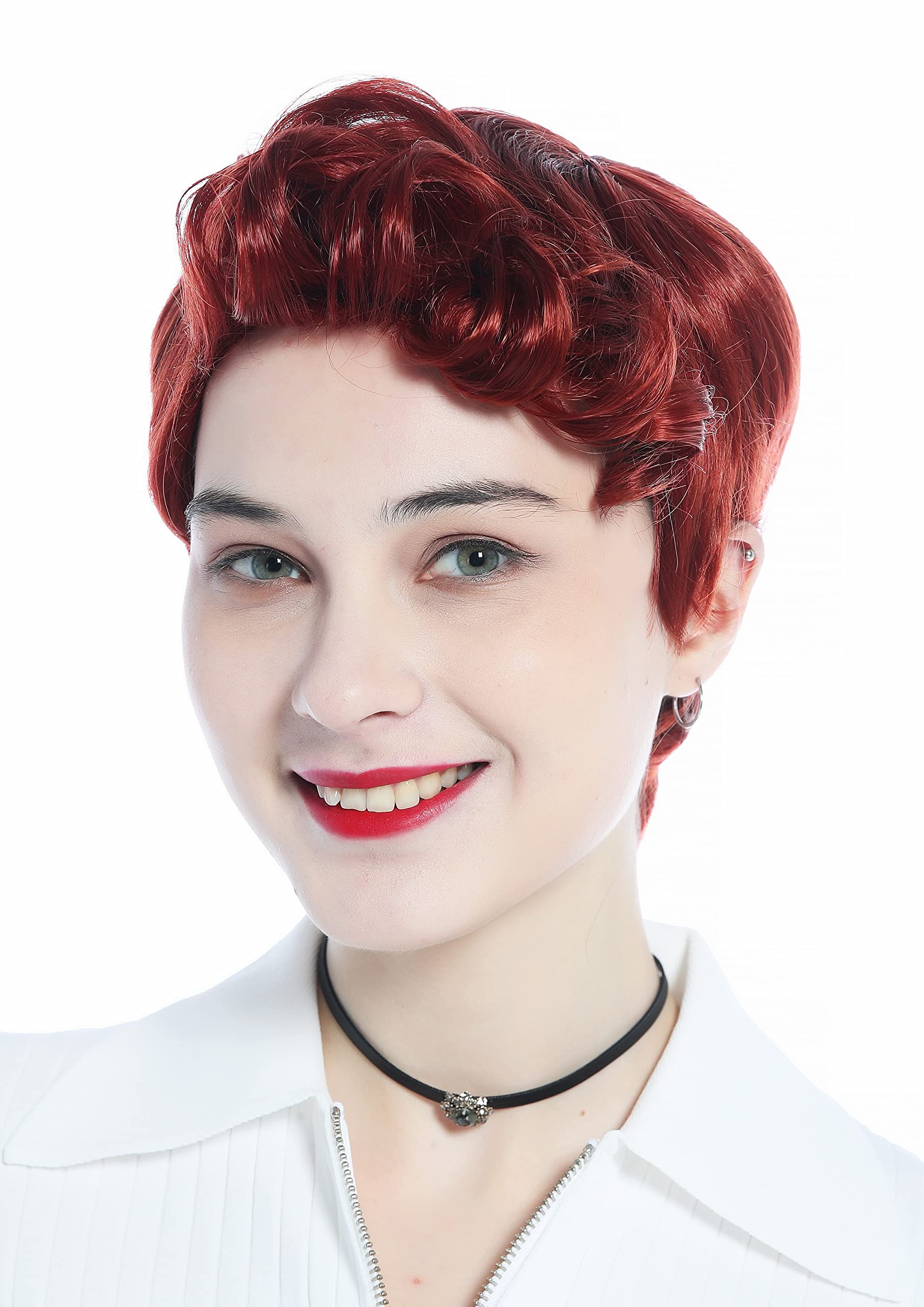 WIG ME UP - DW3333-350 Wig Men Women unisex short straight curled quiff dark copper red