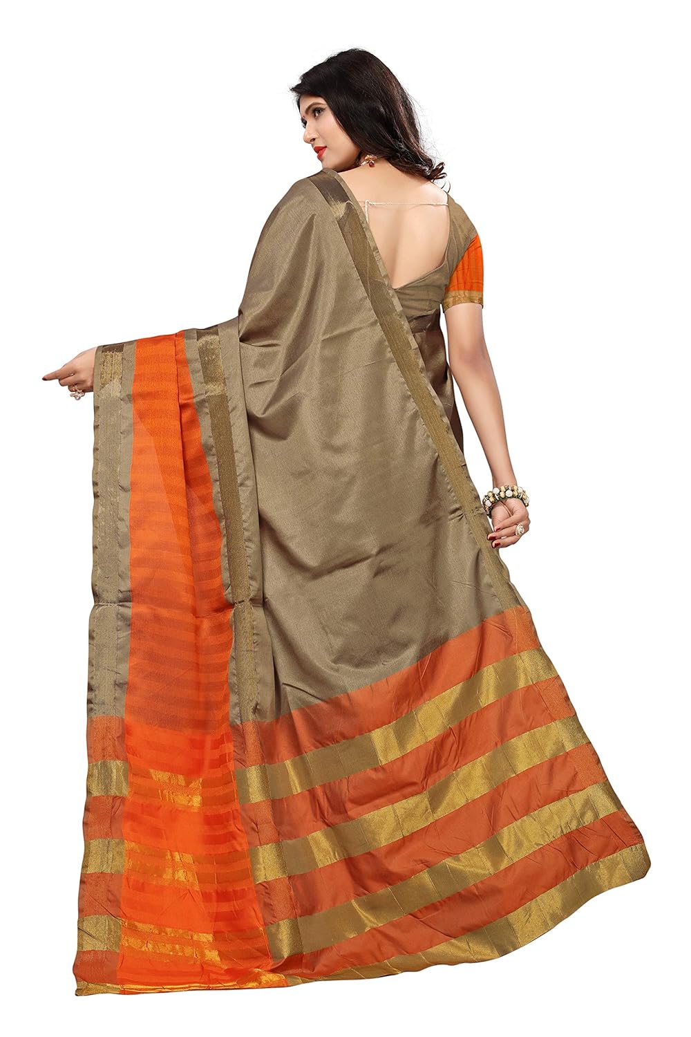 indira designer women's art silk with blouse piece saree