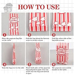 VOISEN Paper Popcorn Bags,600 Pack 1oz Popcorn Bags