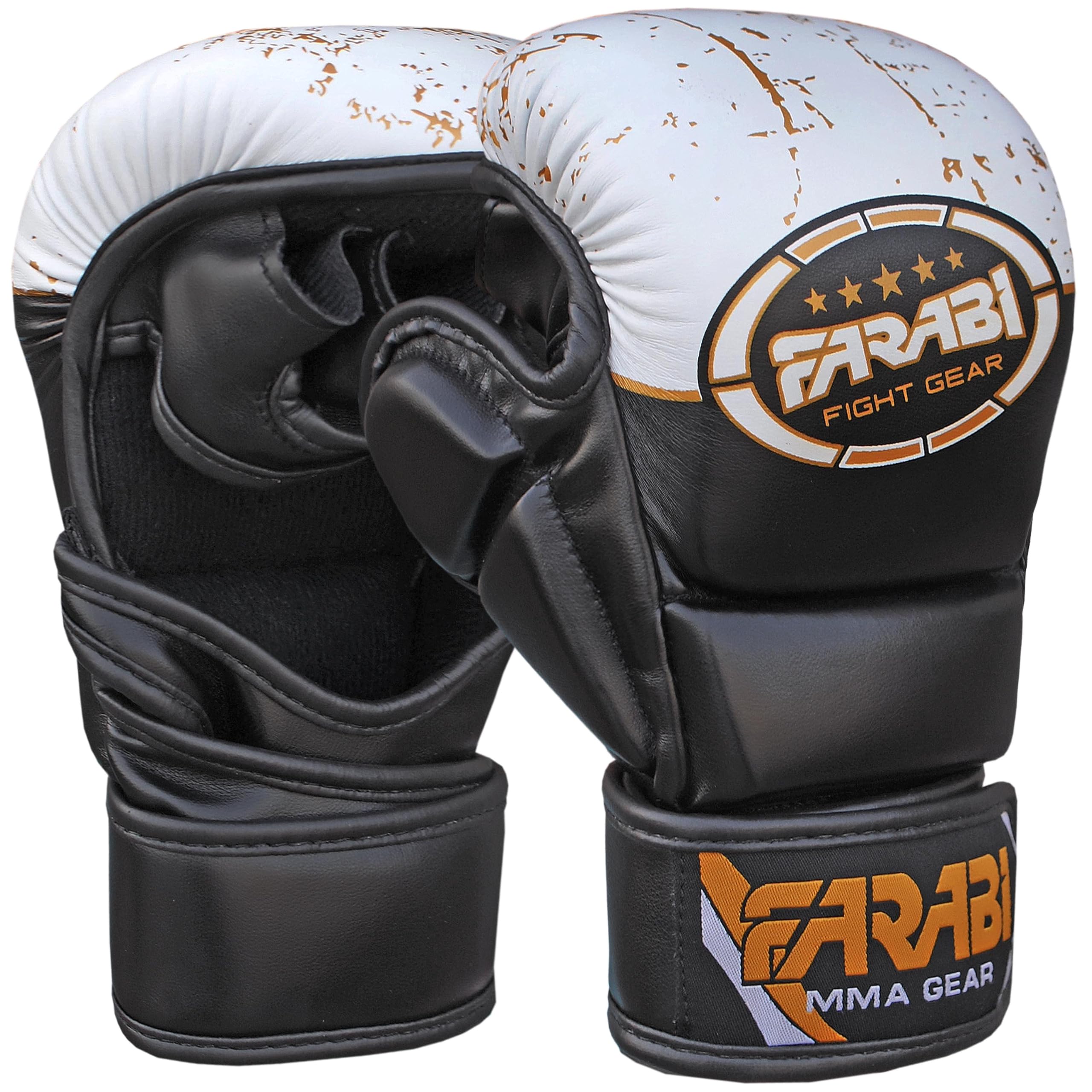 Farabi 7-oz MMA Gloves Hybrid Semi-Pro Open Hand Gloves Punching Training even Compition (L/XL)