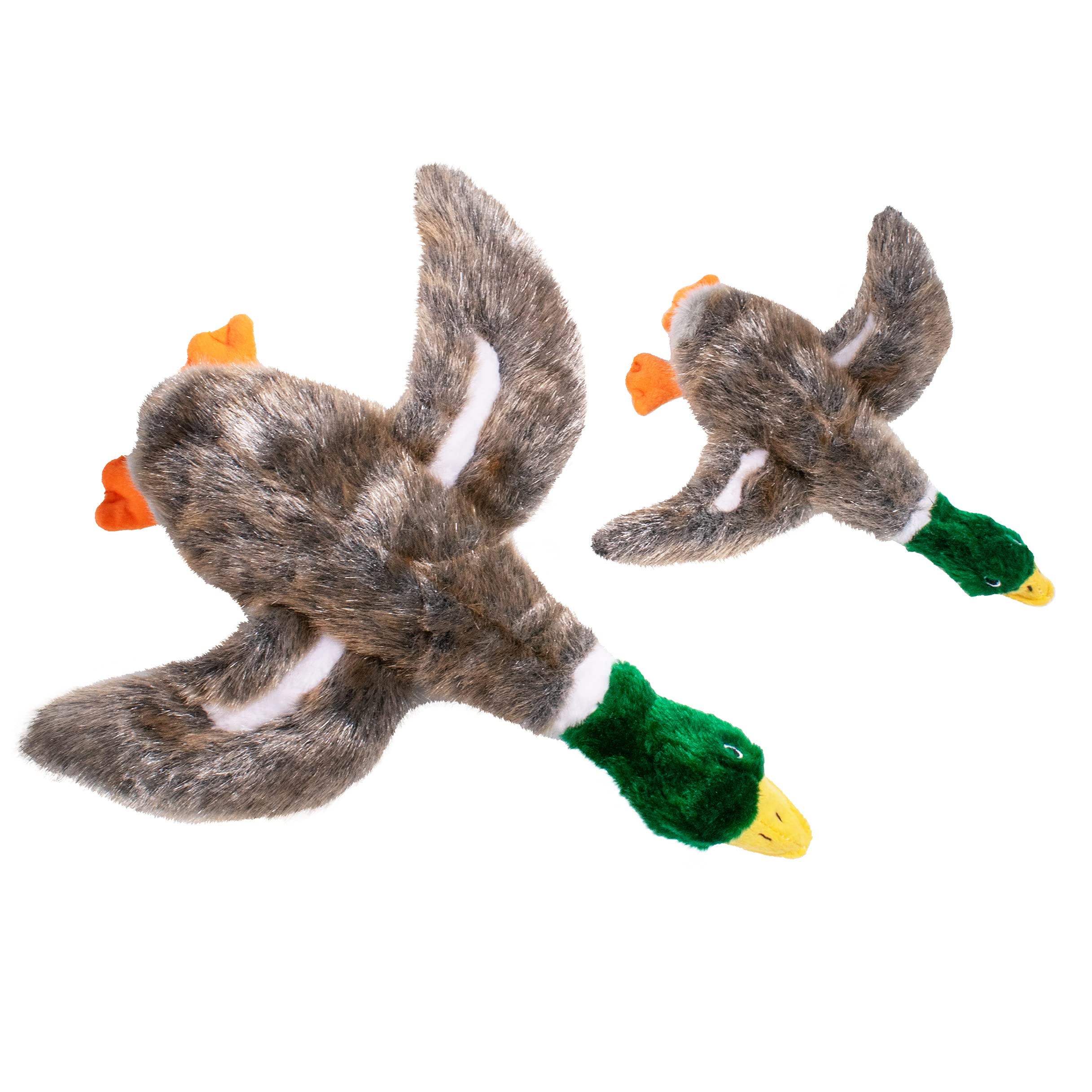 Pet Brands Plush Dog Toy, Small Duck Squeak Interactive Dog Toy, Grey