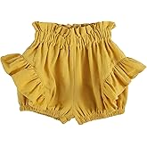 elamccor Baby Girls Ruffle Shorts Toddler Diaper Covers Little Girls Bottoms Bloomers Cotton Pants 3 Months-6T