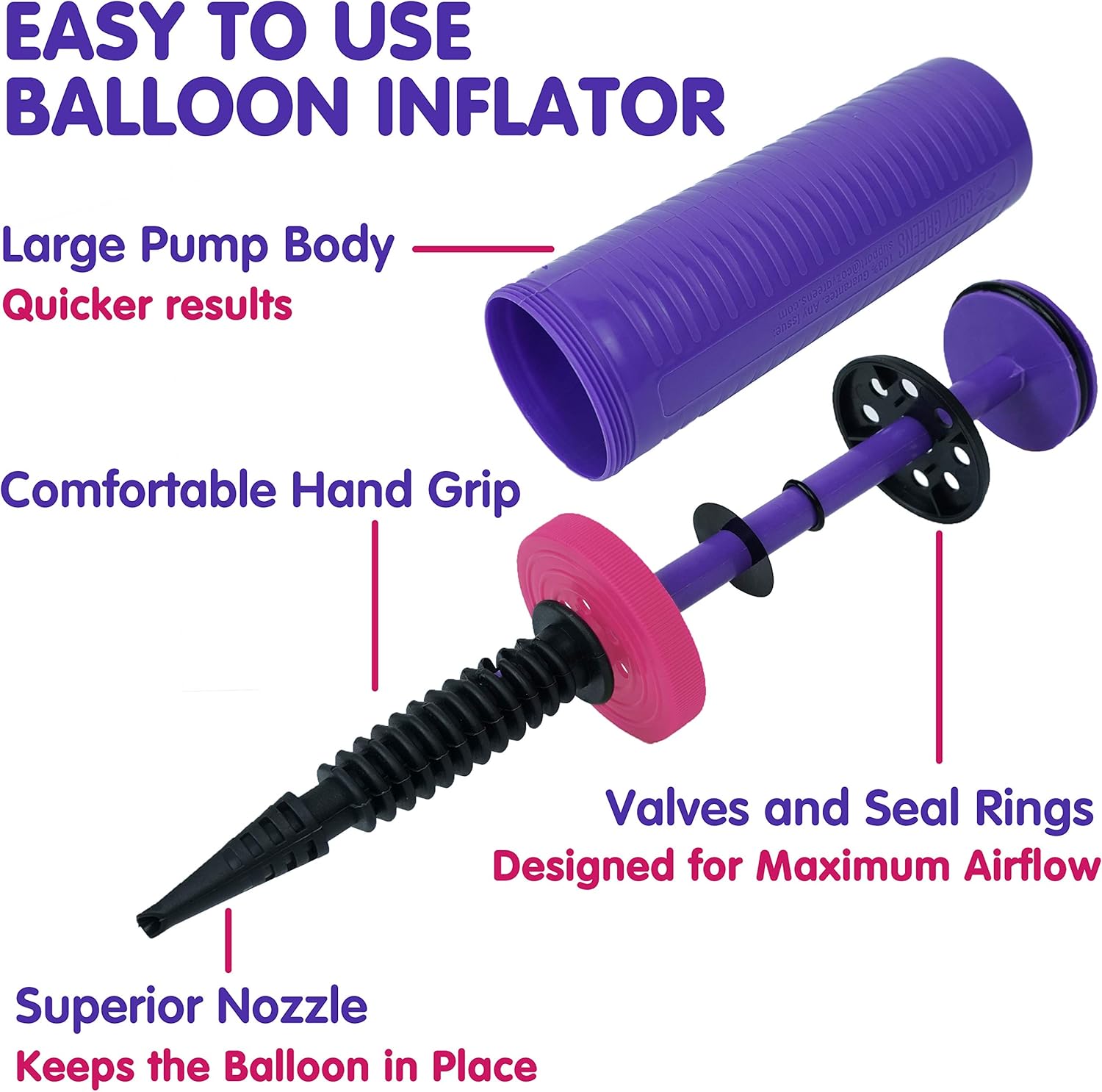 Balloon Pump Hand Held, Inflator Air Pump for Balloons - 2Way Dual Action, 2Pack: Friends can Help - Easy to Use, 100% Lifetime Satisfaction Guarantee - Sturdy Ballon Inflator Pump: Toys & Games