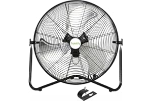 hykolity 4600 CFM 20" High Velocity Floor Fan, 3-Speed Heavy Duty Metal Fan with Wall-Mounting System, Industrial Shop Fan for Warehouse, Garage, and Workshop