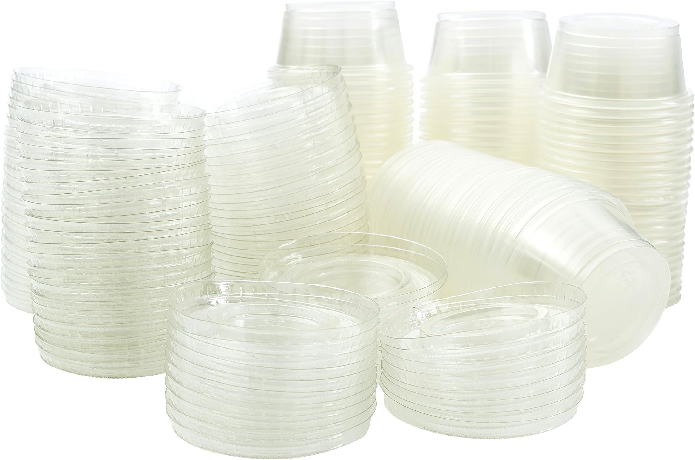 Disposable 2 oz Jello Shot Plastic Portion Cups with Lids, Clear Condiment Cups, Sampling Cup Pack of 500
