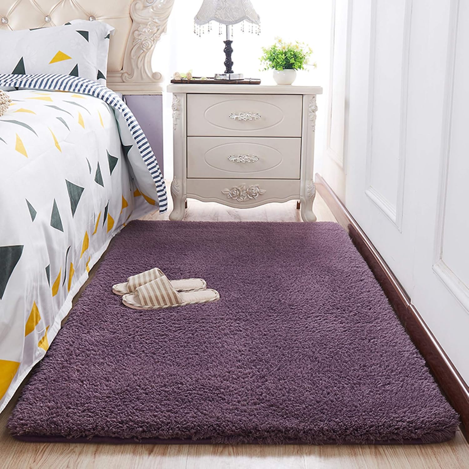 Ncloyn Modern Ultra Soft Fluffy Lamb Velvet Area Rugs,Non