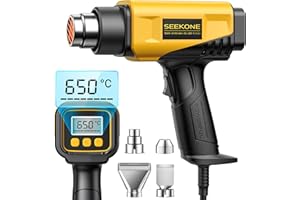 SEEKONE 1800W Heat Gun with LCD Digital Display Compact Design Hot Air Gun Variable Temperature Control 50℃- 650℃（122℉-1202℉）