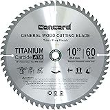 Concord Blades WCB1000T060HP 10-Inch 60 Teeth TCT General Purpose Hard & Soft Wood Saw Blade