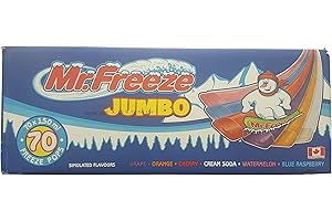 Mr. Freeze Jumbo Ice Pops, 150ml/5oz, 70 Pack, Imported from Canada}