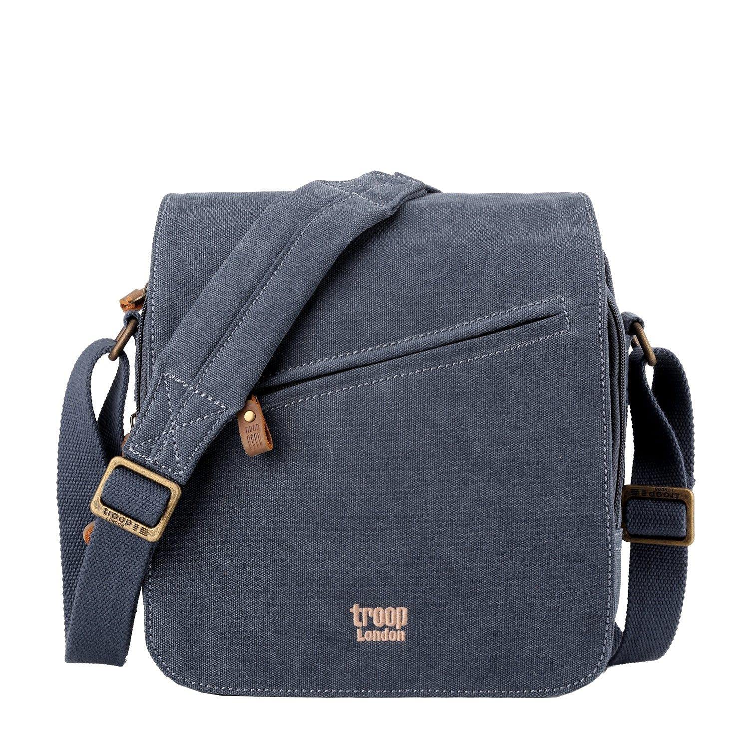 Troop London TRP0238 Classic Canvas Across Body Bag Blue