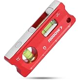 ARROW 4-Inch Torpedo Level, Small Magnetic Leveler Tool | 0&deg;/90&deg; Bubbles, Top-View Window, Aluminium Alloy Frame, Dual SAE and Metric Scales