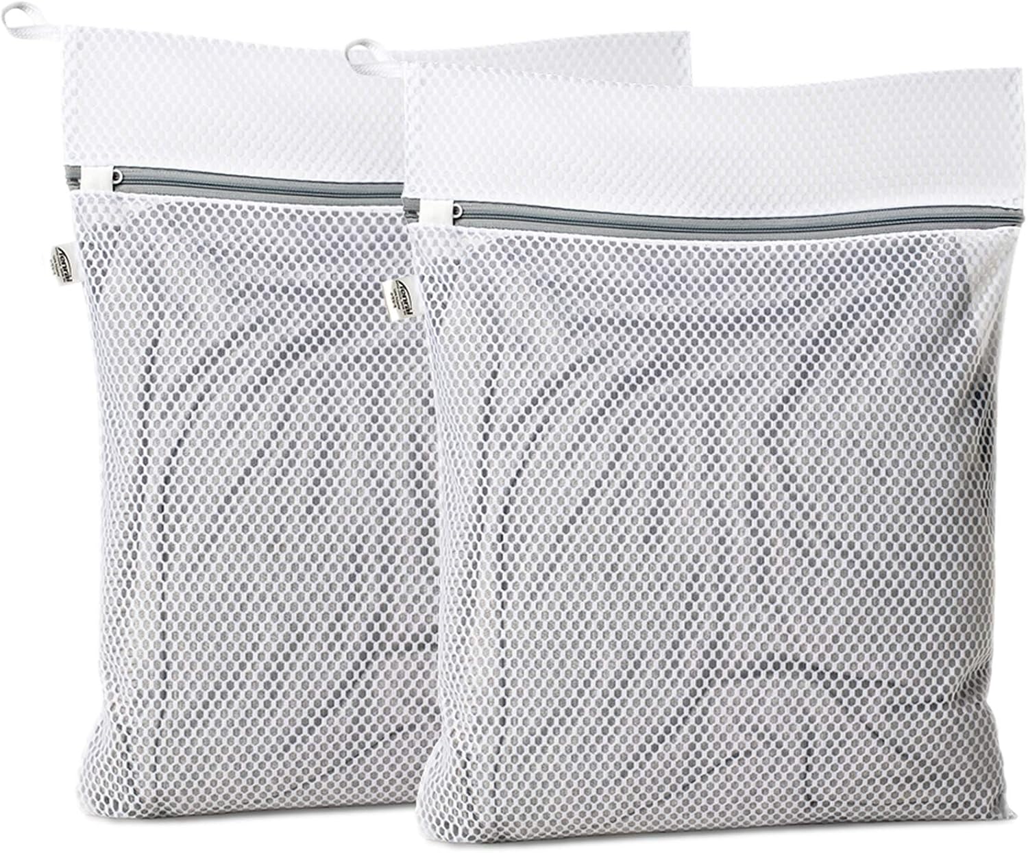 TENRAI Extra Large Mesh Laundry Bag, 2 Pack Zippered