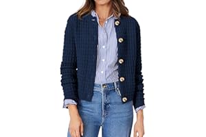 PRETTYGARDEN Women's Knit Cardigan Sweaters Casual Long Sleeve Open Front Button Down Trendy Jackets Outerwear