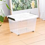 Cetomo 35L-3 Plastic Storage Boxes with Wheels, Lidded Stackable Nestable view 5