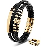 SERASAR Premium Leather Bracelet Men | Stainless Steel Magnetic Clasp | Three Colors | Jewelry Box Included