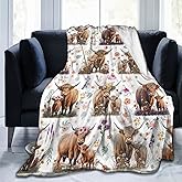 Highland Cow Gifts Blanket Bed Throw Blanket Soft Lightweight Cozy Warm Blankets for Kids(50x40inch)