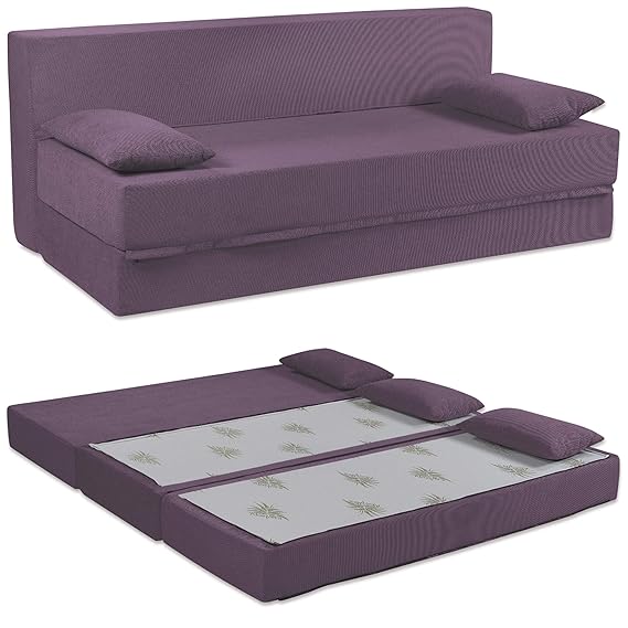 Divano Letto Baldiflex Praticho 2 Posti - Memory Foam, Rivestimento Lavabile, Colore Arancio - Foto 4